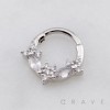 MULTI CZ MARQUISE FLORAL STAR 316L SURGICAL STEEL SEPTUM HINGED SEGMENT RING